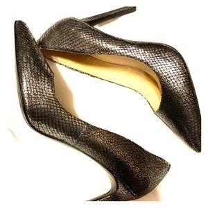 Women’s silver and black Nine West shoes